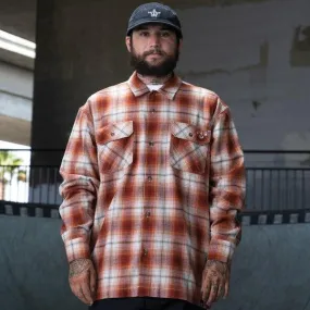 Dickies Skateboarding Ronnie Sandoval Brushed Flannel Shirt Burnt Ombre Plaid