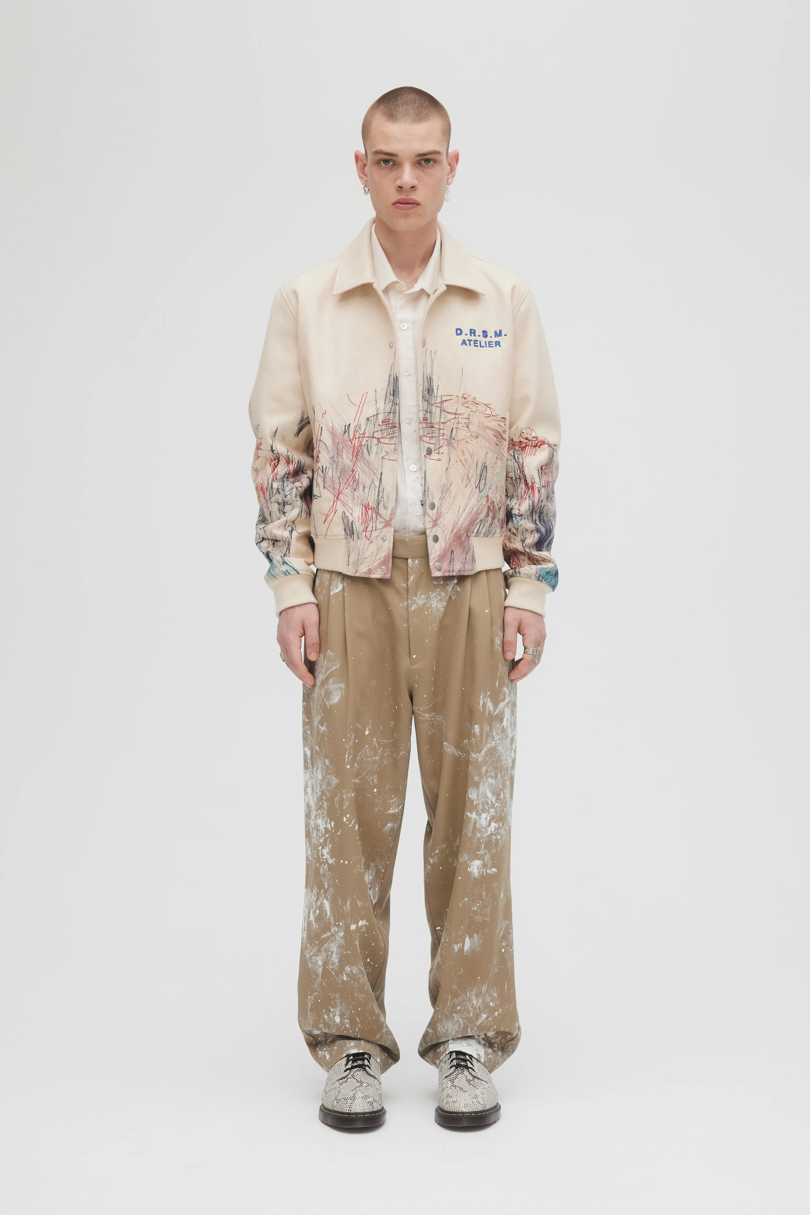 DOMREBEL Drafting Bomber Jacket - Ivory