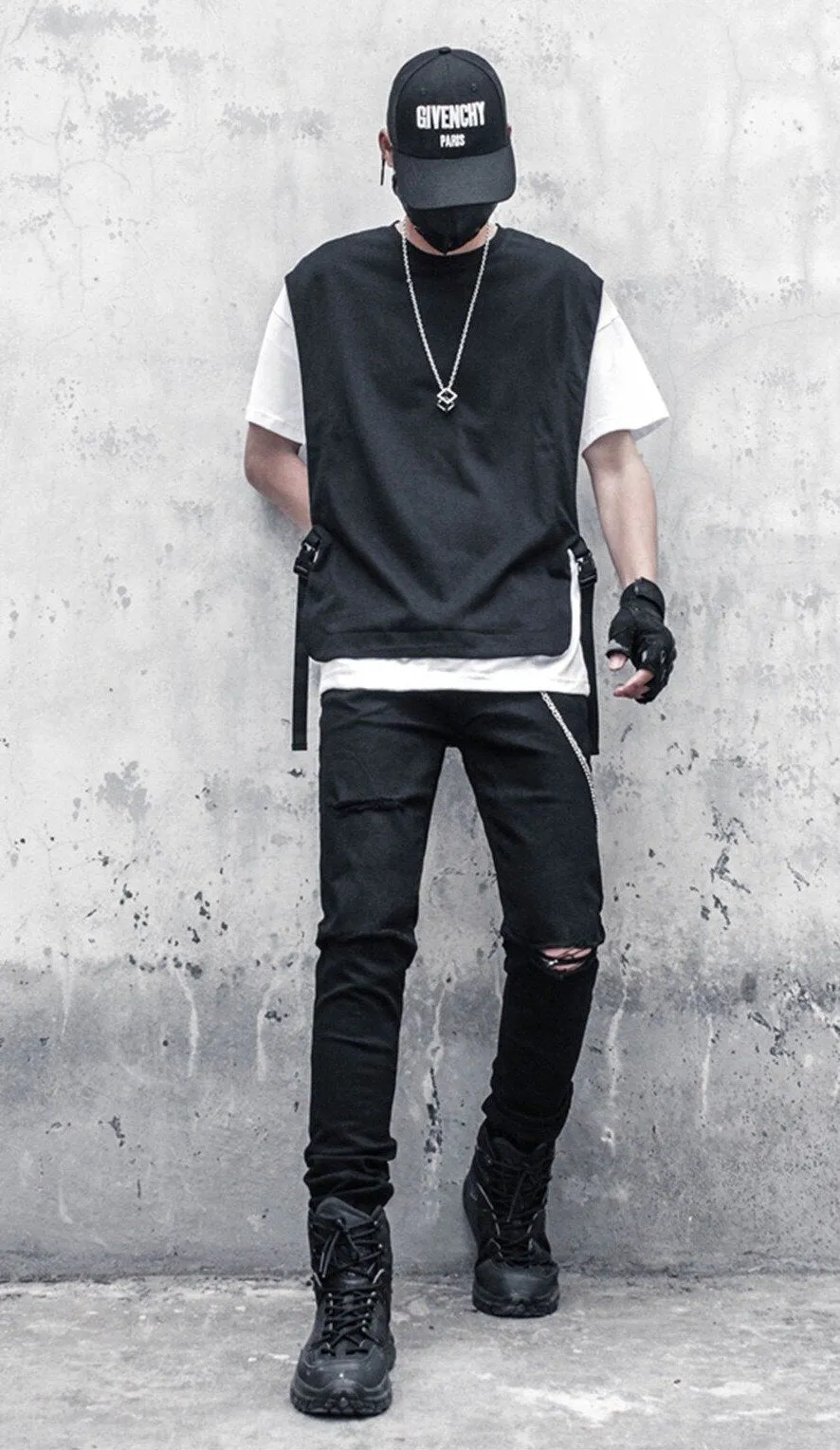 Double Layer Strapped T-Shirt