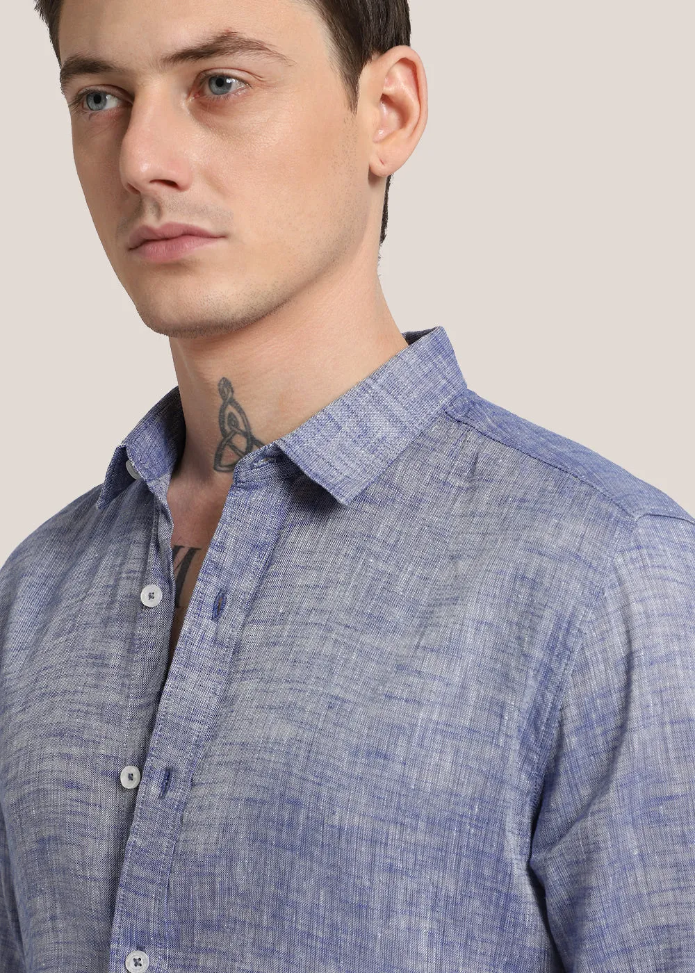 Dusky Blue Linen Shirt