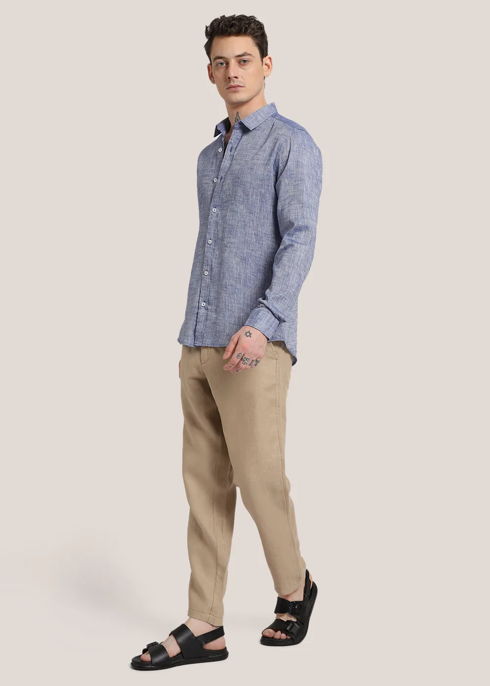 Dusky Blue Linen Shirt