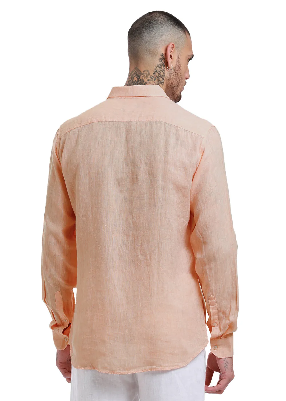 Dusky Orange Pure Irish Linen Shirt