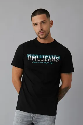 Dynamo Printed crew neck t-shirt in Black