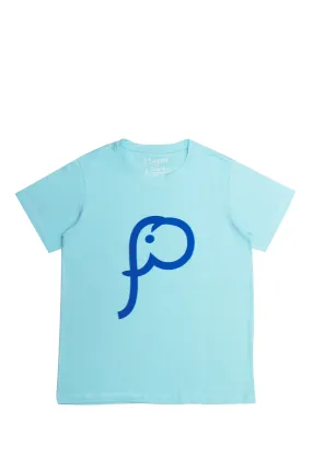 ELEPH T-SHIRT LOGO : Light Blue/Blue