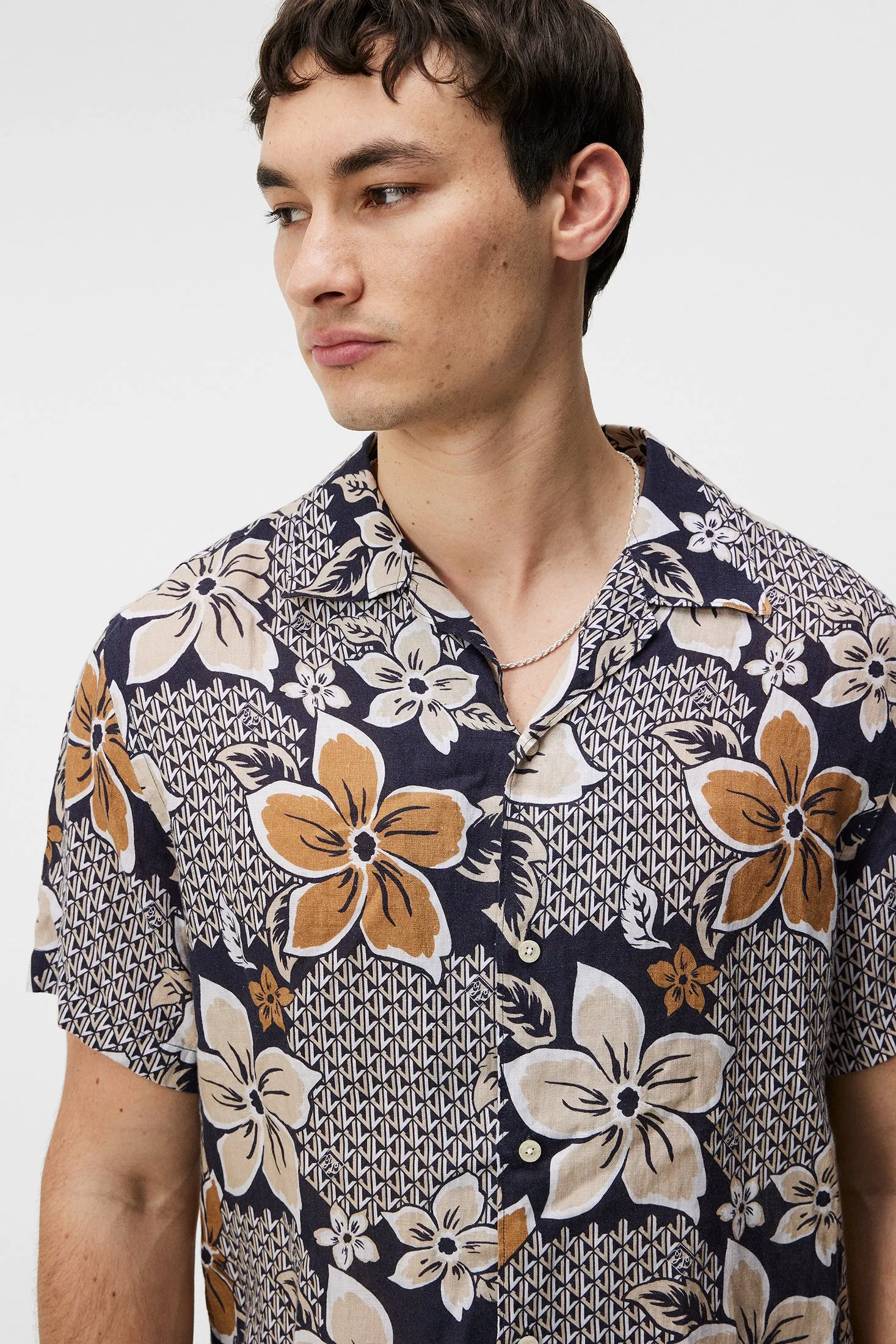 Elio Linen Island Floral Shirt