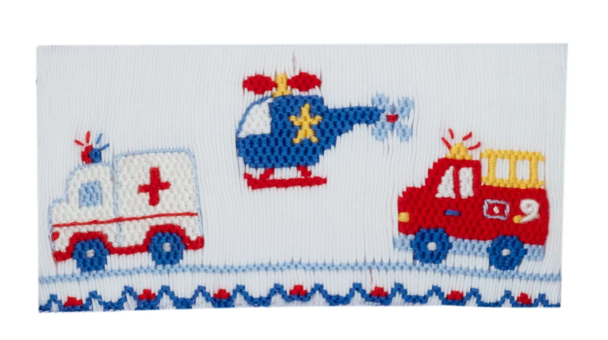 Emergency Cars Smocked Long-sleeve Shirt