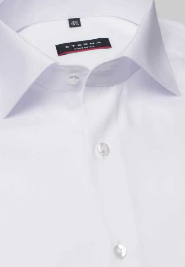 Eterna X-Tall Twill White Shirt White