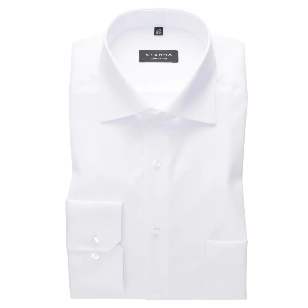 Eterna X-Tall Twill White Shirt White