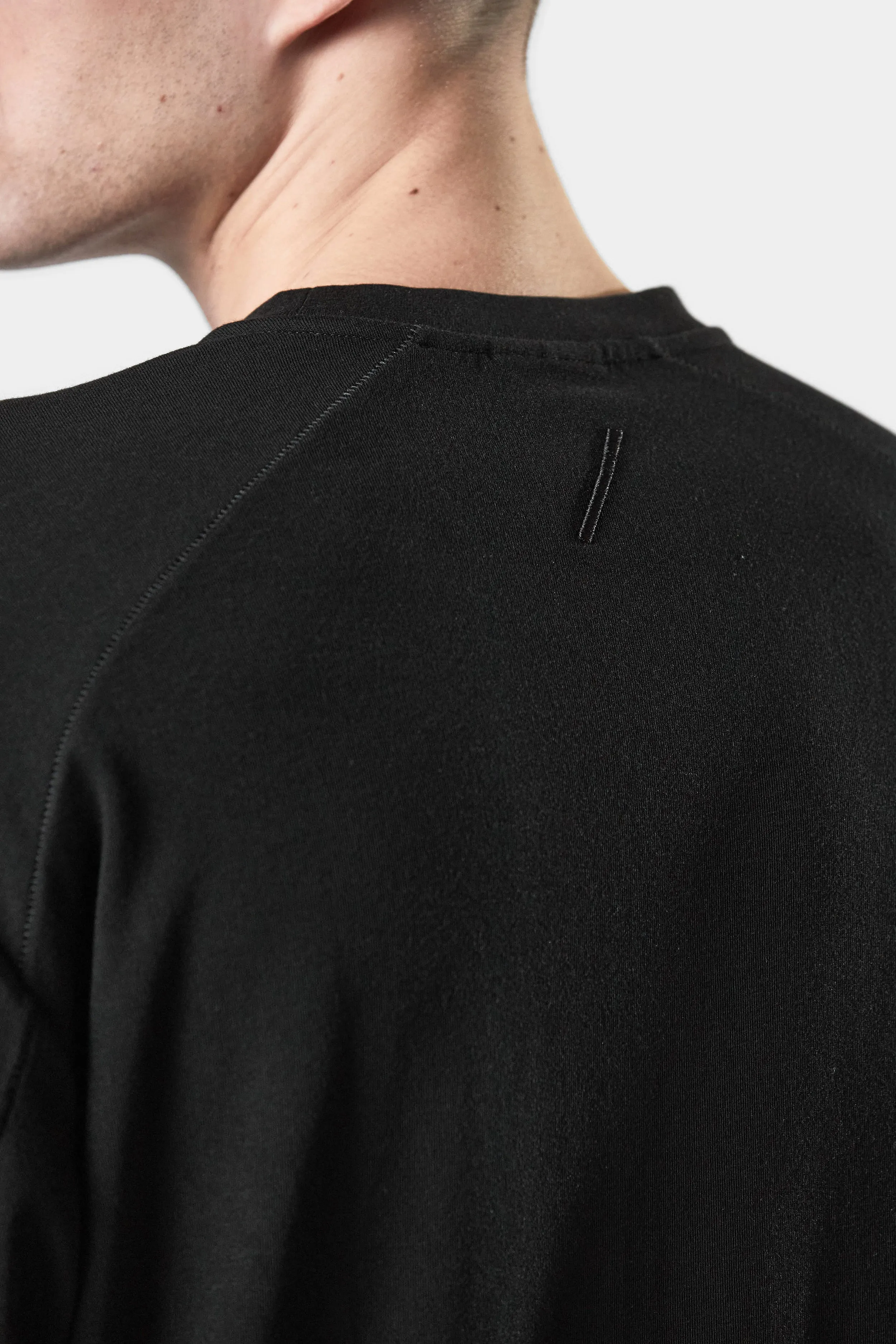 Extended sleeve jersey t-shirt, Black