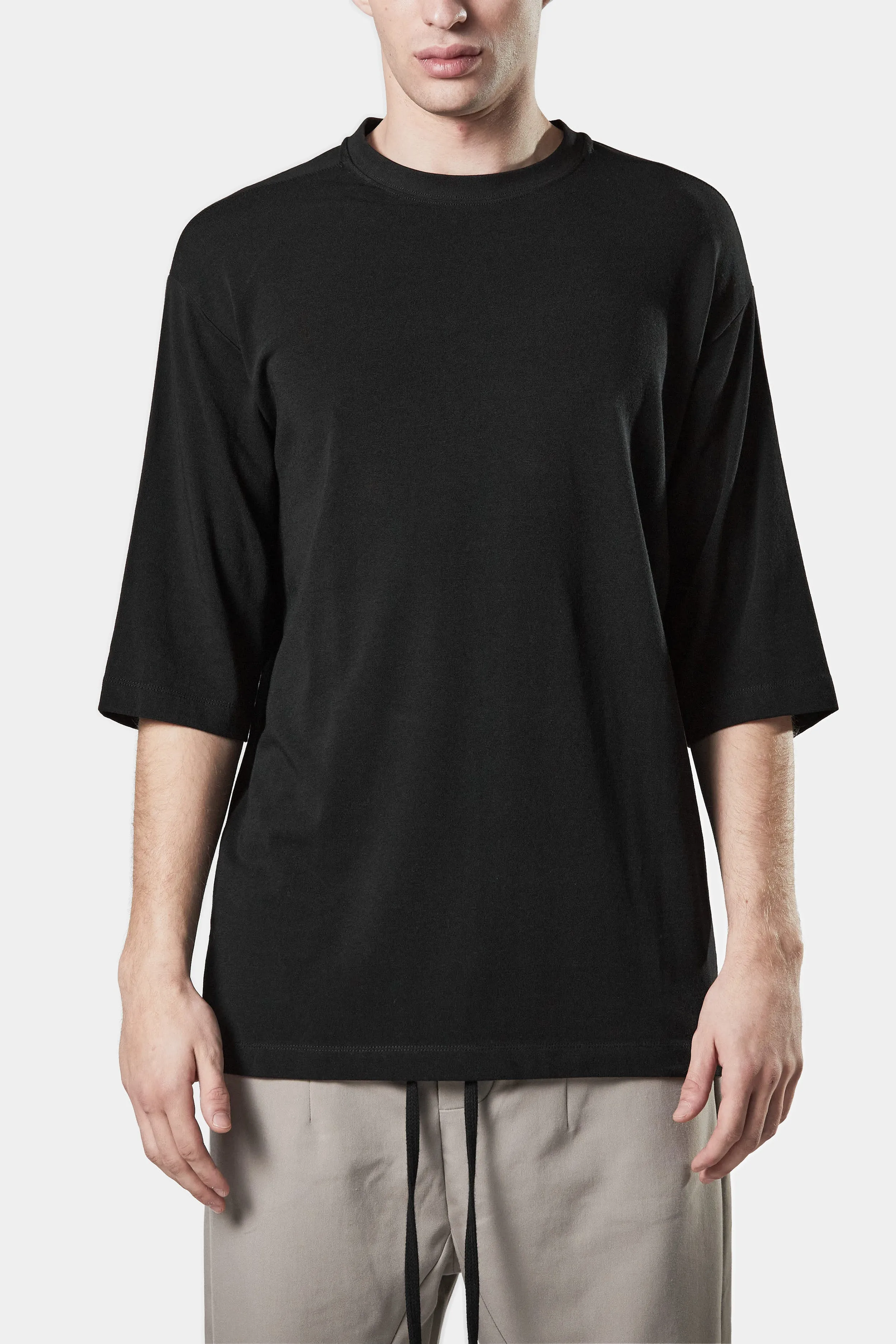 Extended sleeve jersey t-shirt, Black