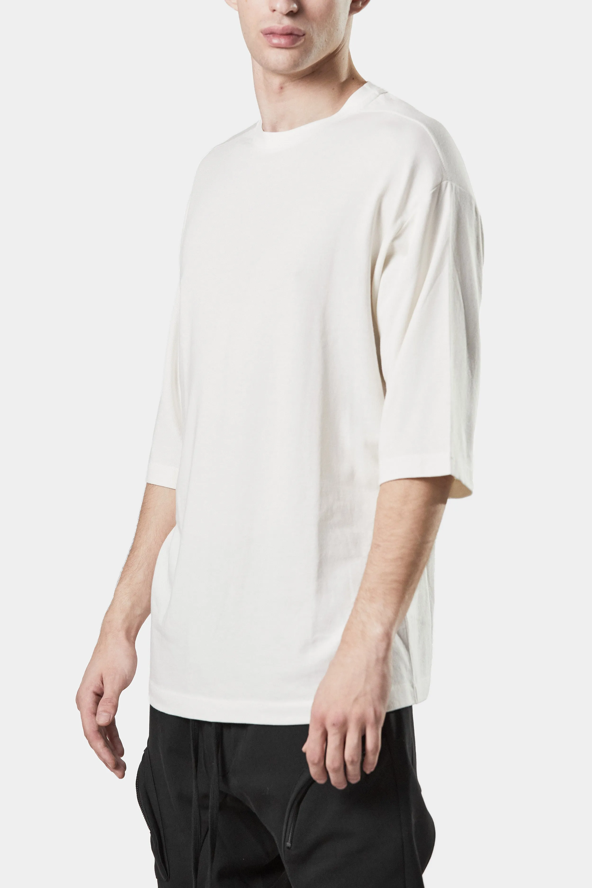 Extended sleeve jersey t-shirt, White