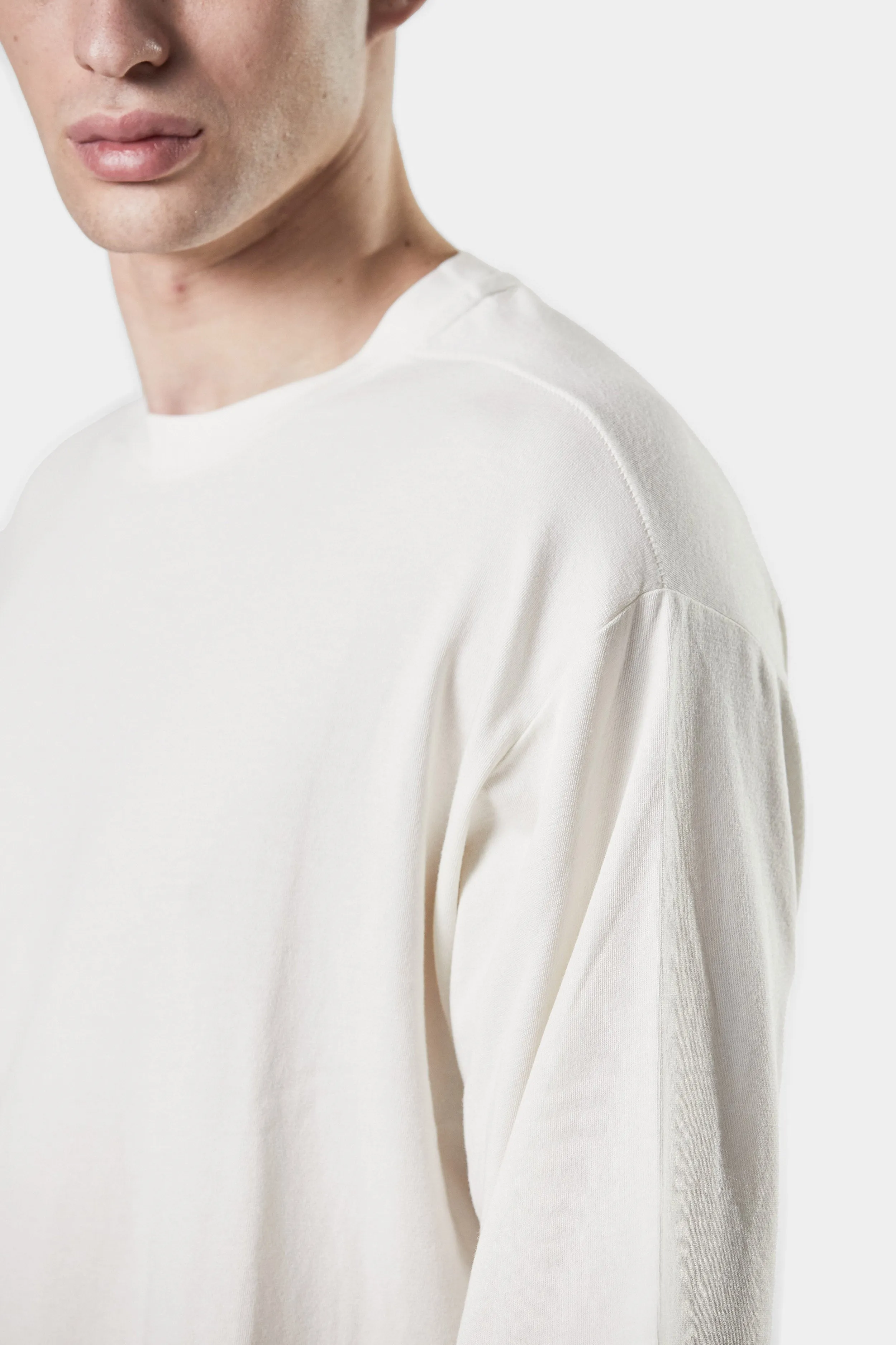 Extended sleeve jersey t-shirt, White