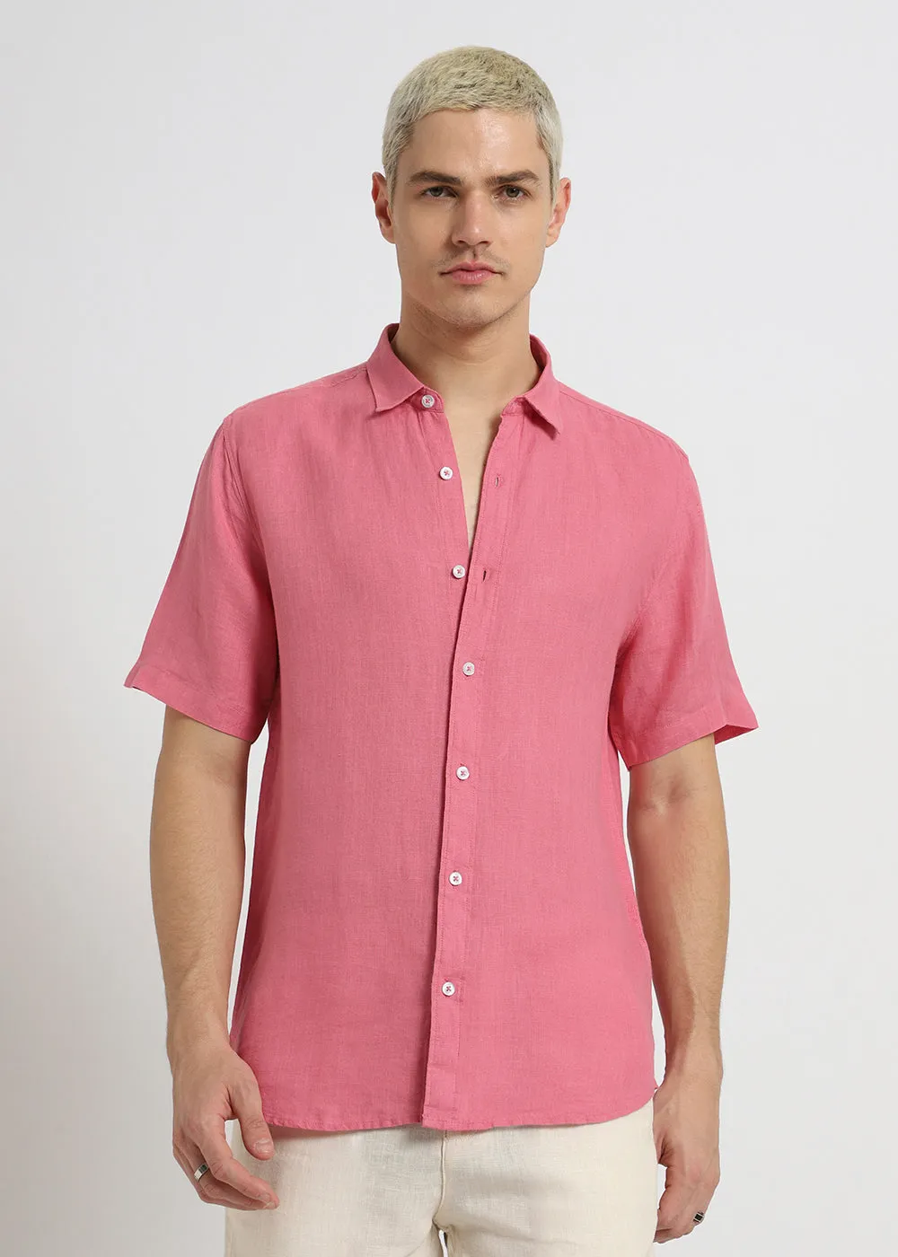 Fandango Pink Pure Irish Linen Shirt