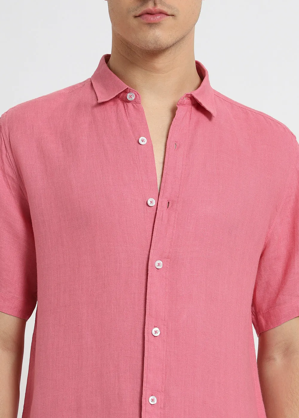 Fandango Pink Pure Irish Linen Shirt