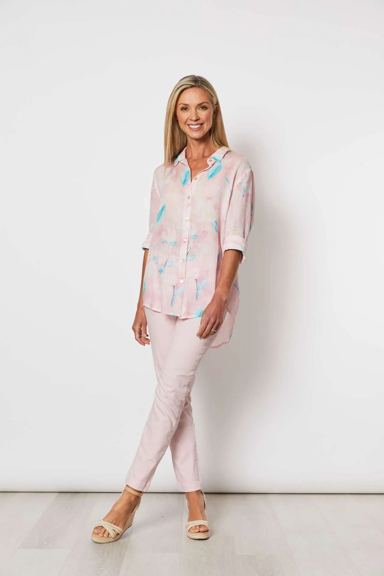 Floral Printed Linen Shirt