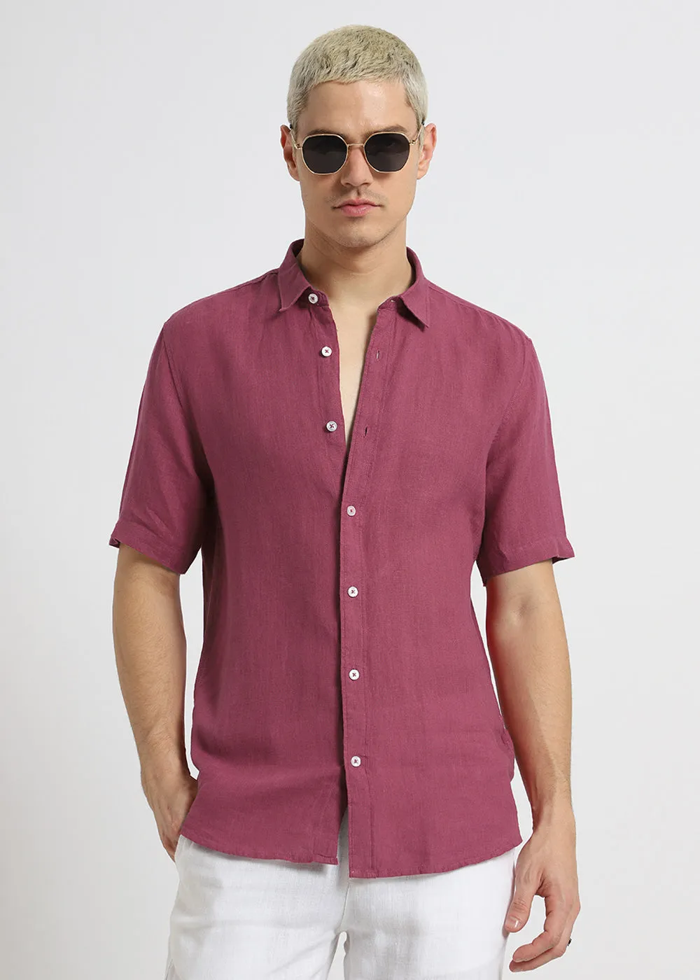 Garnet Rose Pure Irish Linen Shirt