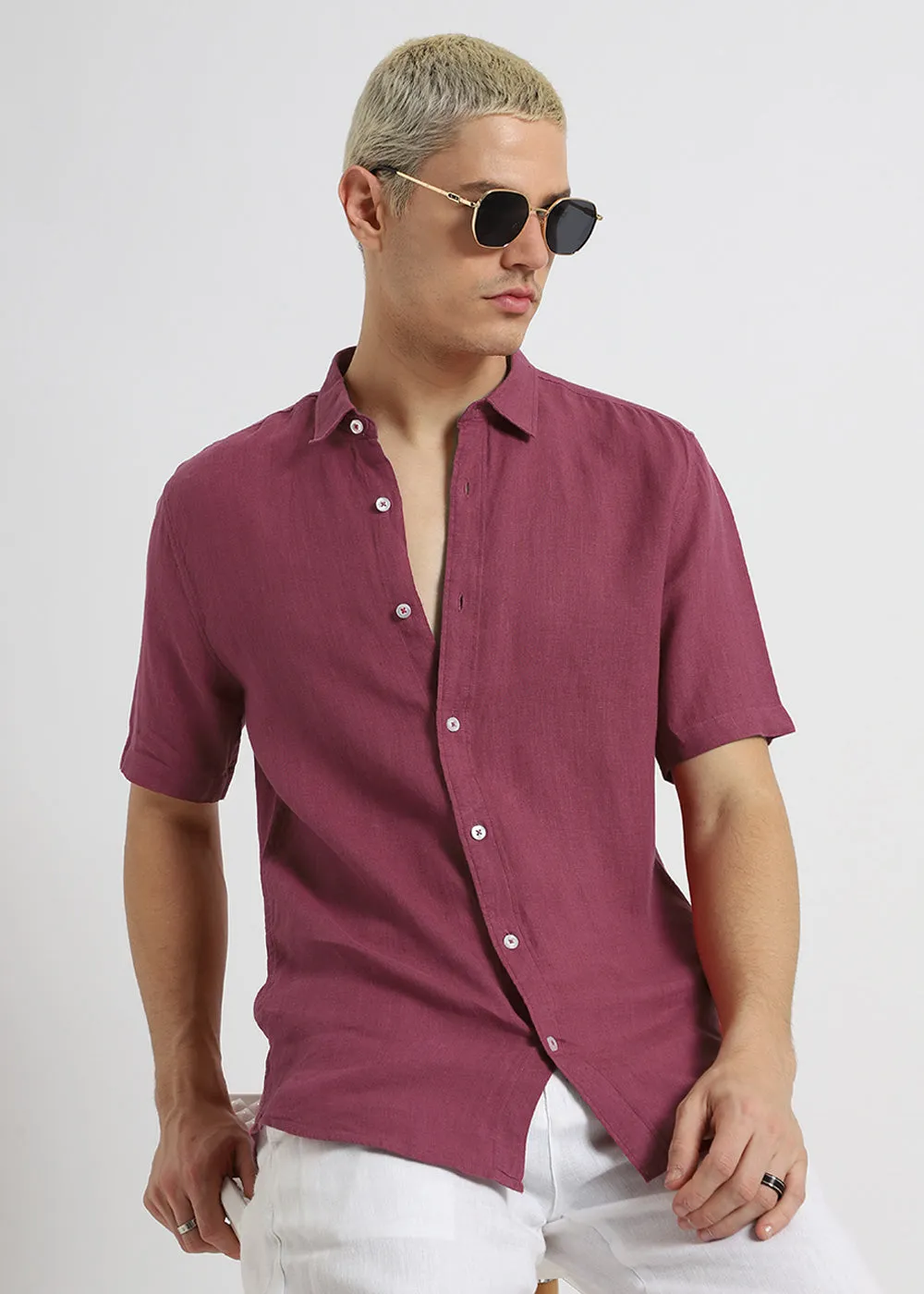 Garnet Rose Pure Irish Linen Shirt