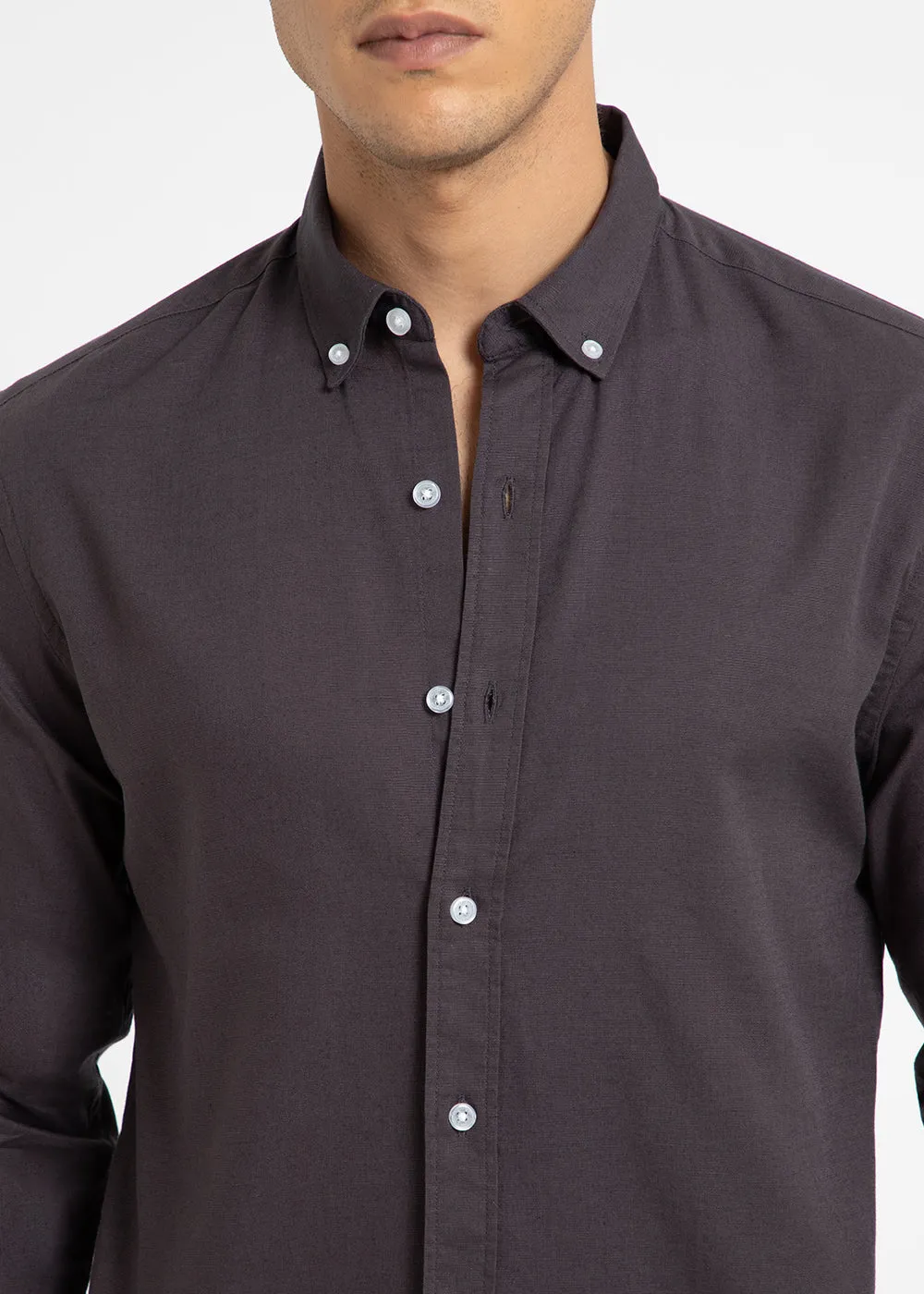 Granite Gray Cotton Linen Shirt