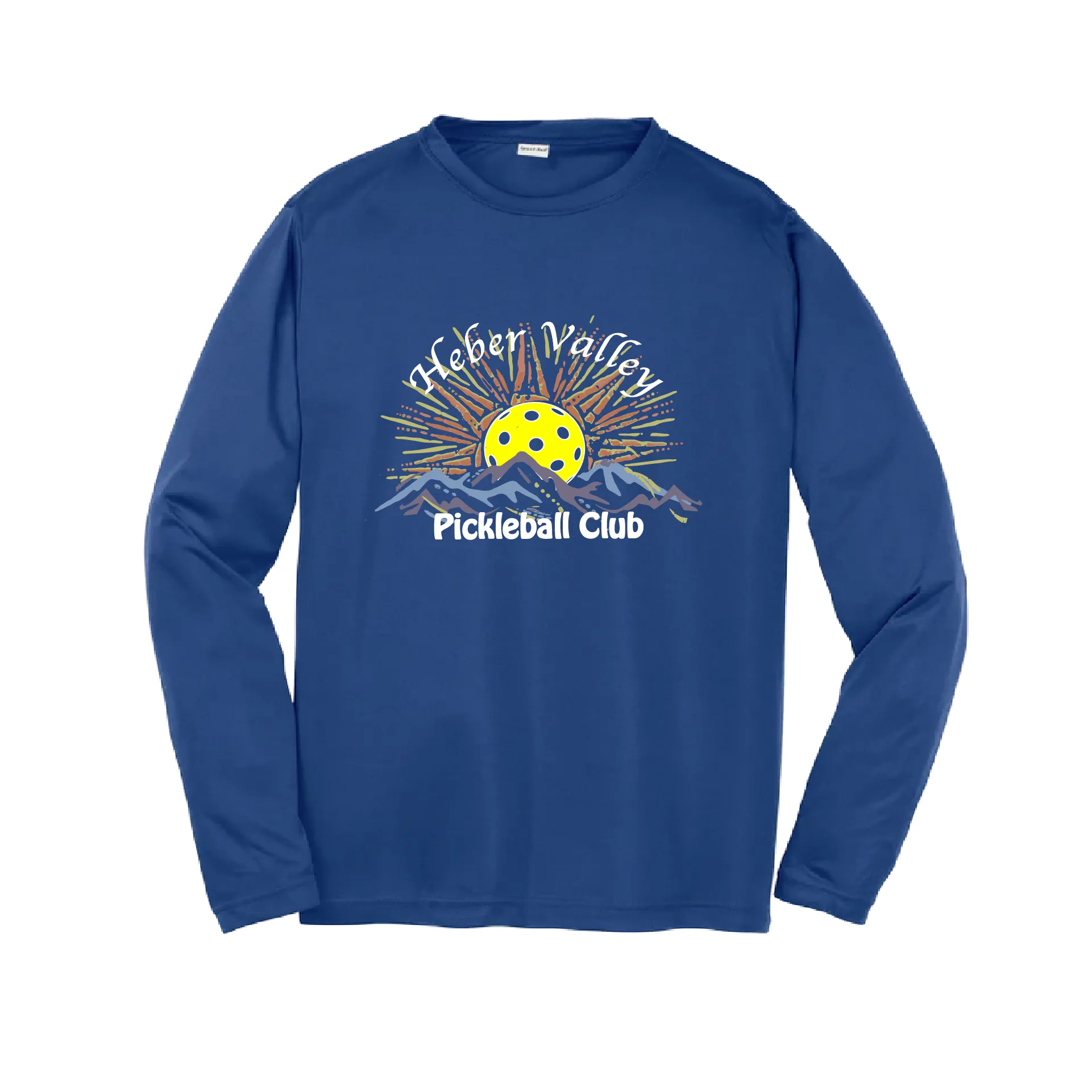 Heber Valley Pickleball Club (Large Design) | Youth Long Sleeve Athletic Shirt | 100% Polyester