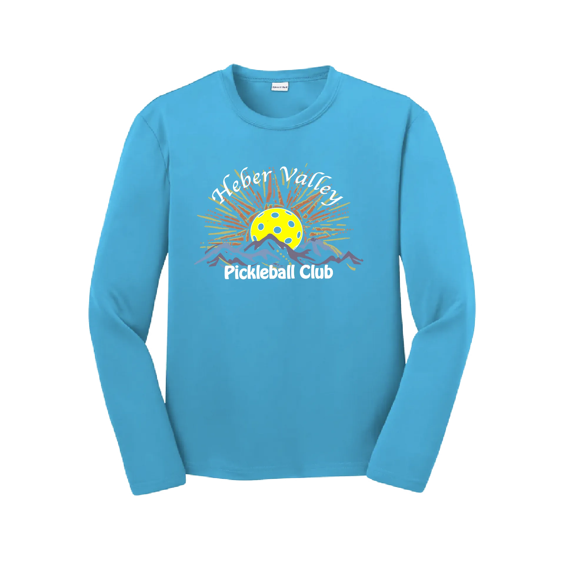 Heber Valley Pickleball Club (Large Design) | Youth Long Sleeve Athletic Shirt | 100% Polyester