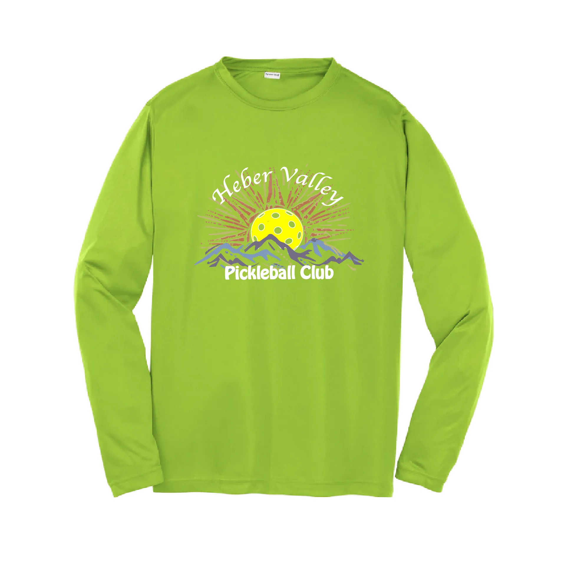 Heber Valley Pickleball Club (Large Design) | Youth Long Sleeve Athletic Shirt | 100% Polyester