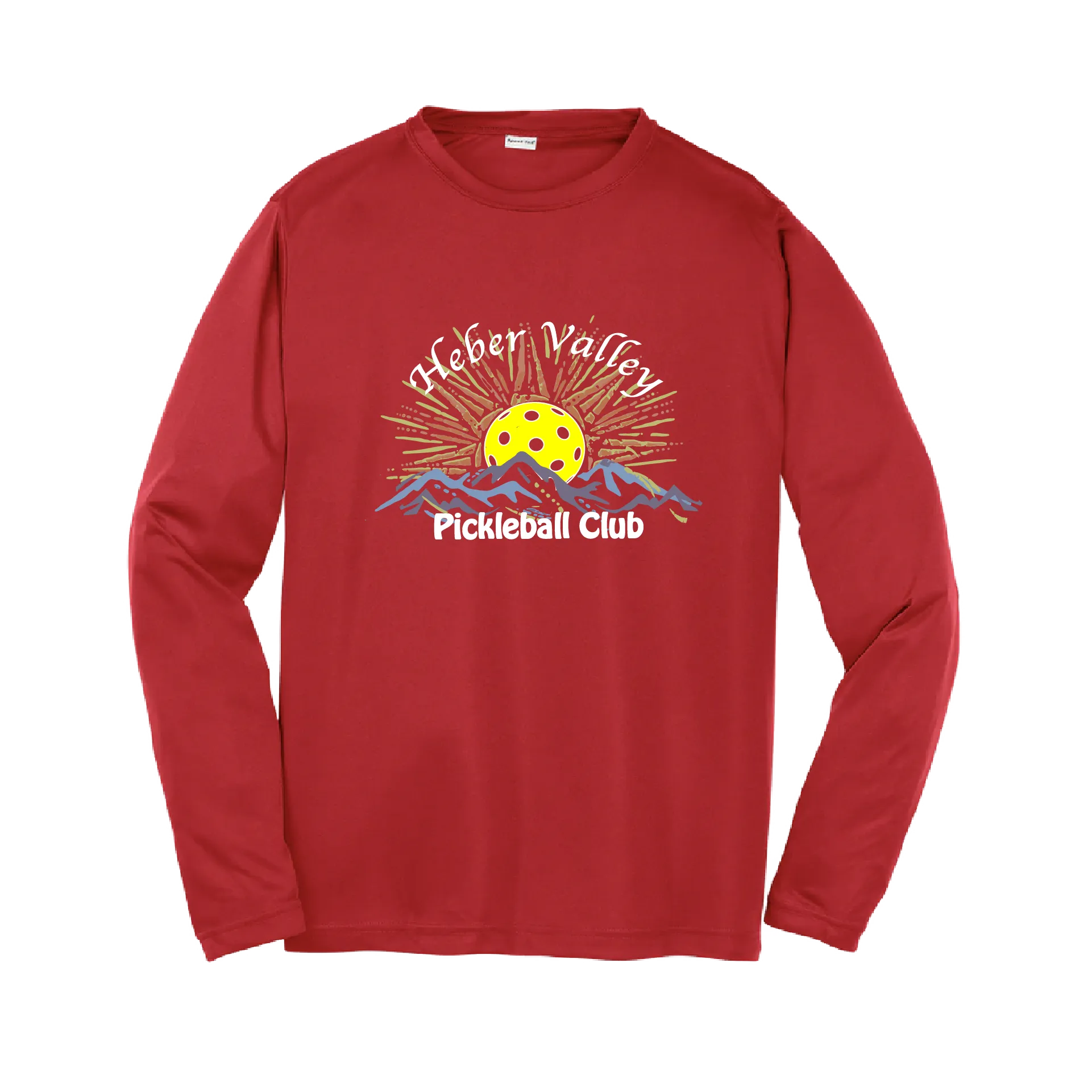 Heber Valley Pickleball Club (Large Design) | Youth Long Sleeve Athletic Shirt | 100% Polyester