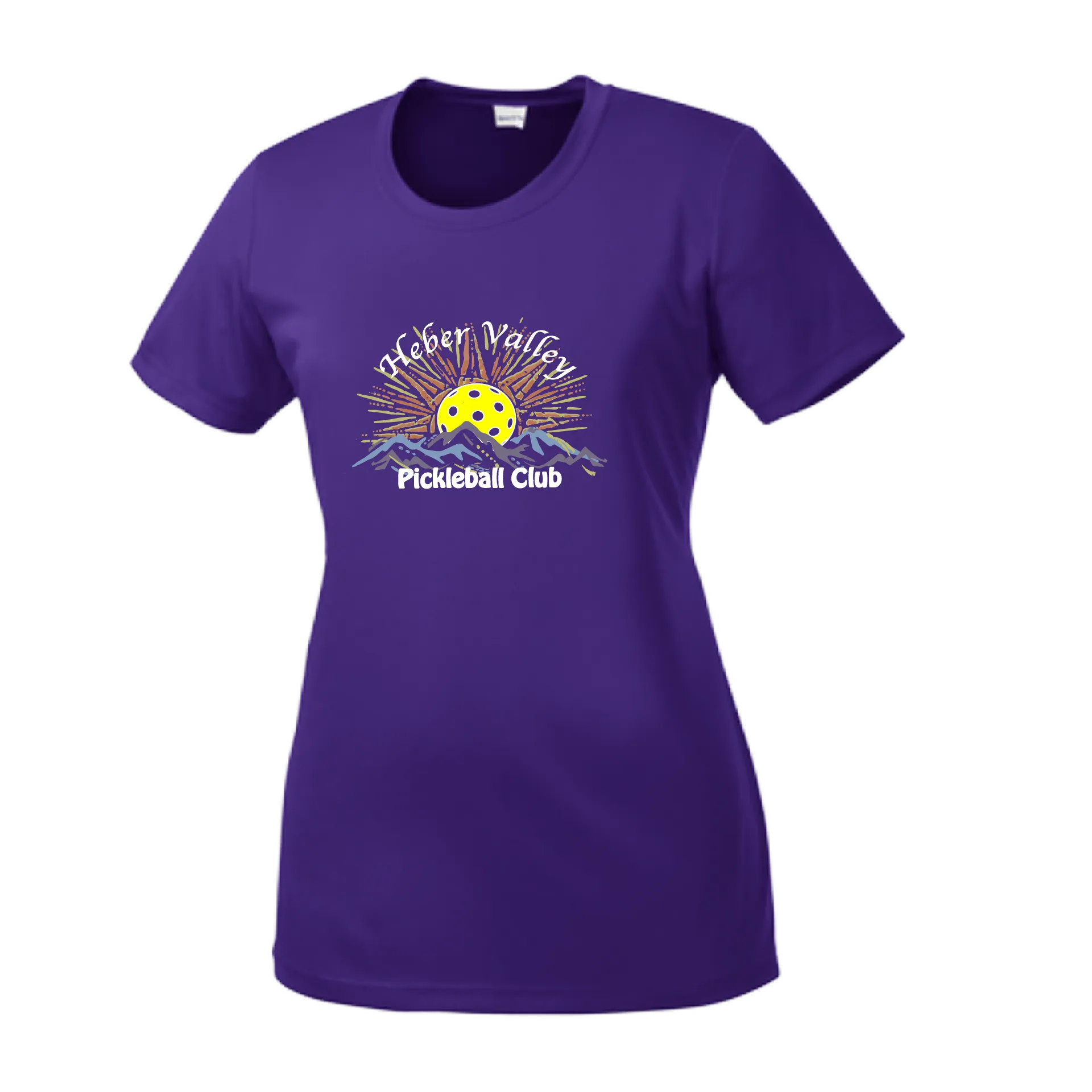 Heber Valley Pickleball Club (Large) | Women’s Short Sleeve Crewneck Athletic Shirts | 100% Polyester