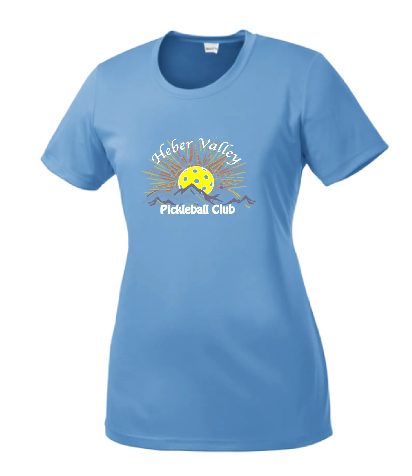 Heber Valley Pickleball Club (Large) | Women’s Short Sleeve Crewneck Athletic Shirts | 100% Polyester