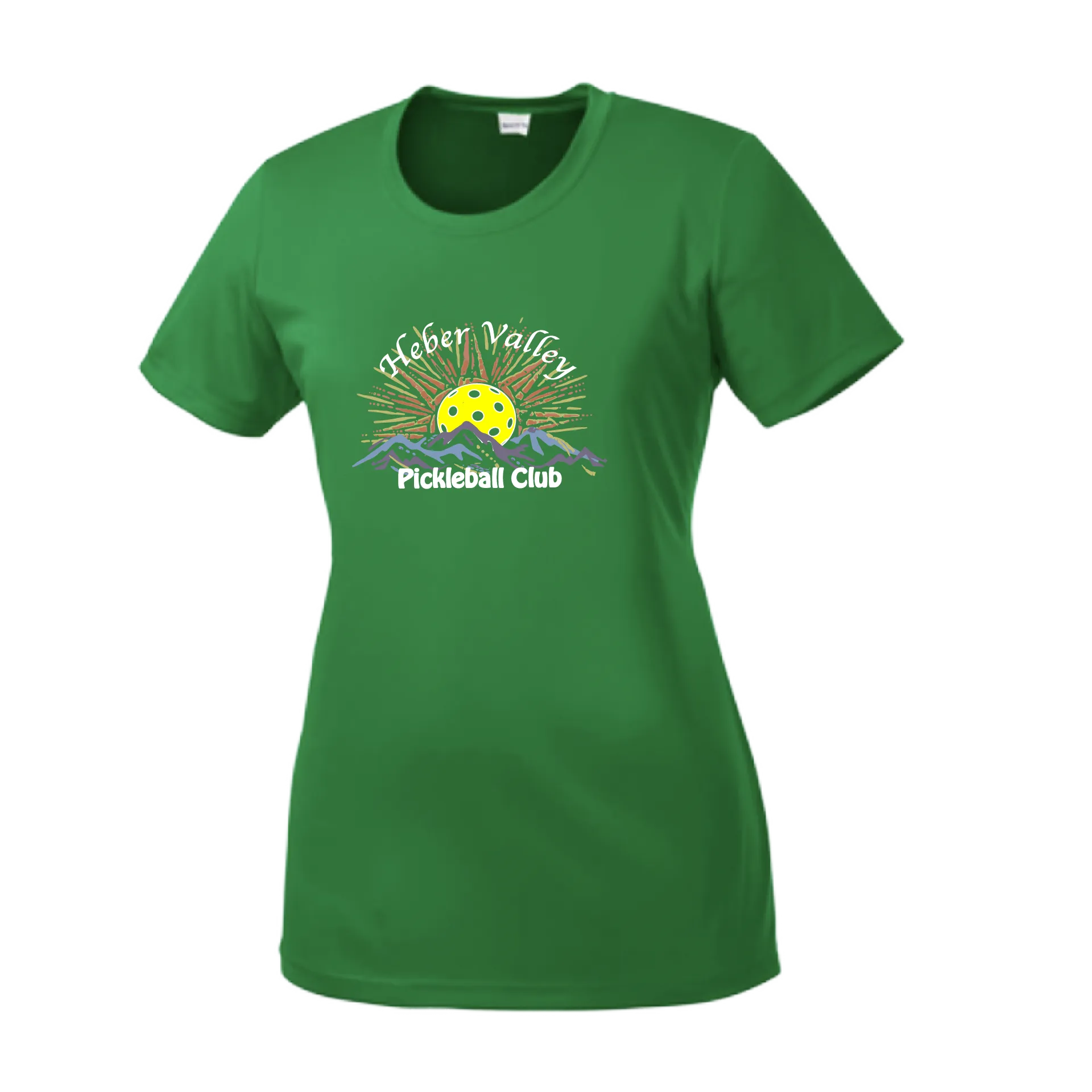 Heber Valley Pickleball Club (Large) | Women’s Short Sleeve Crewneck Athletic Shirts | 100% Polyester