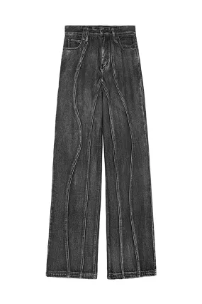 Irregular split jeans