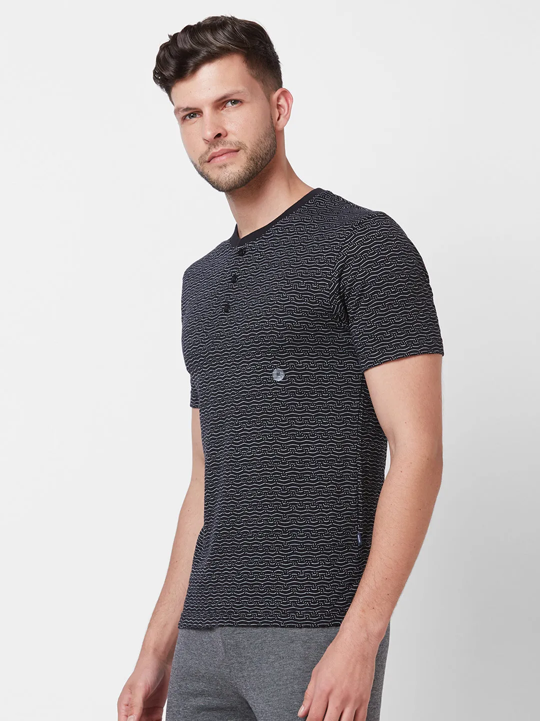 Jacquard Henley