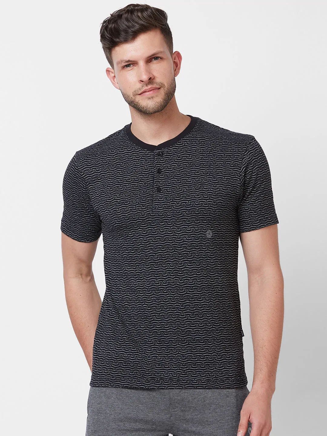 Jacquard Henley