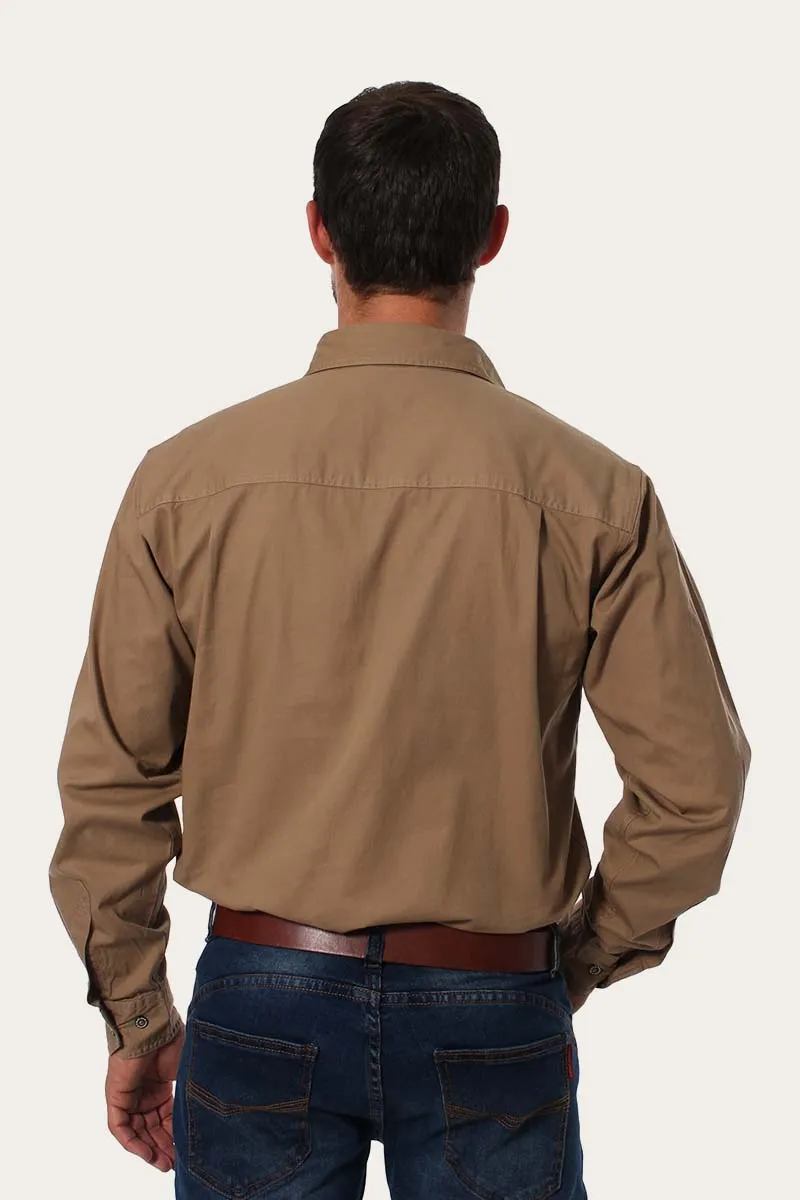 King River Mens Full Button Work Shirt - Clay