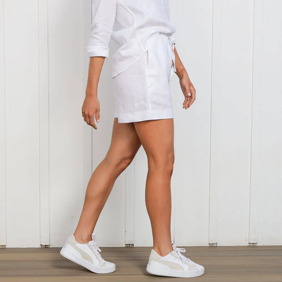 Ladies Linen - Shorts | White