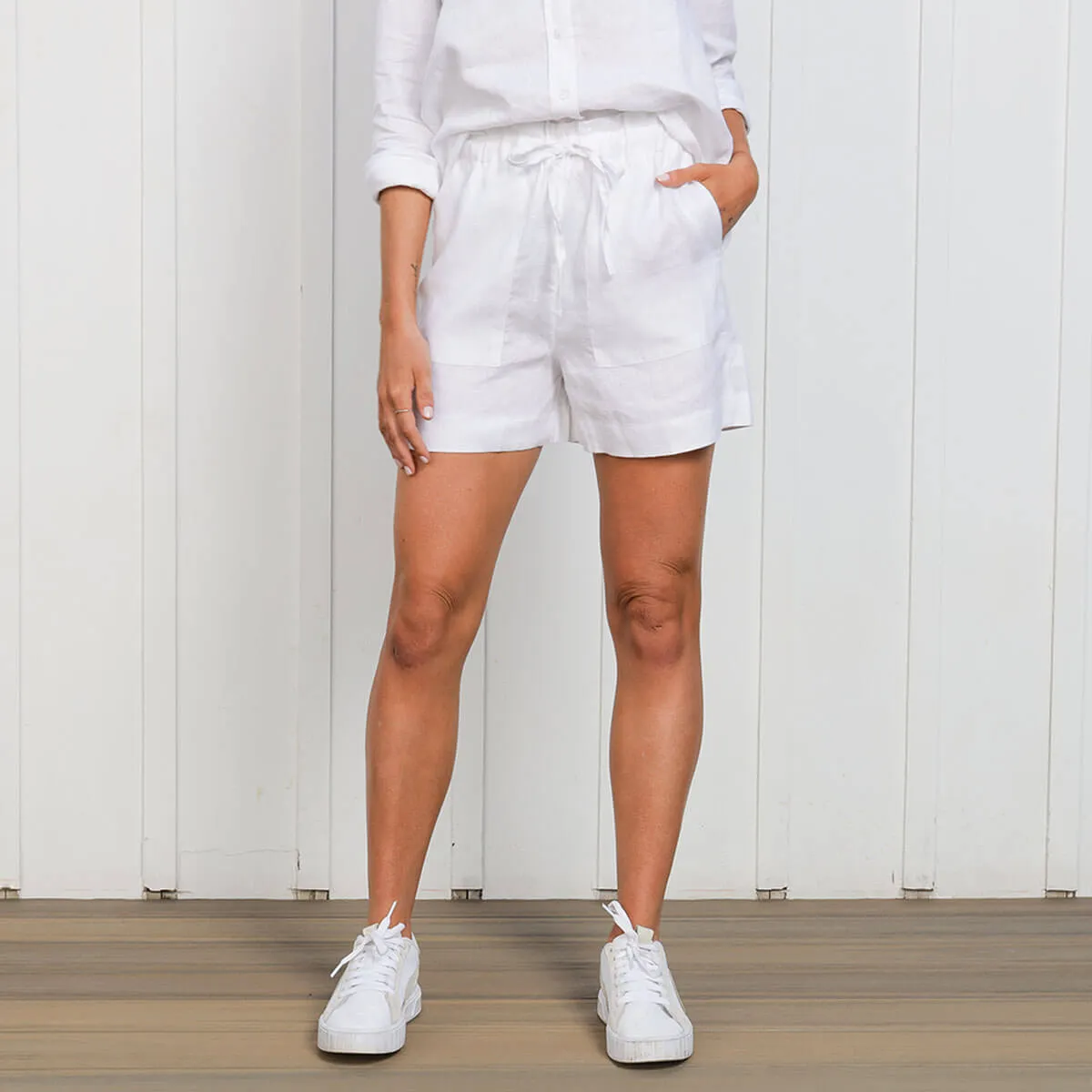 Ladies Linen - Shorts | White