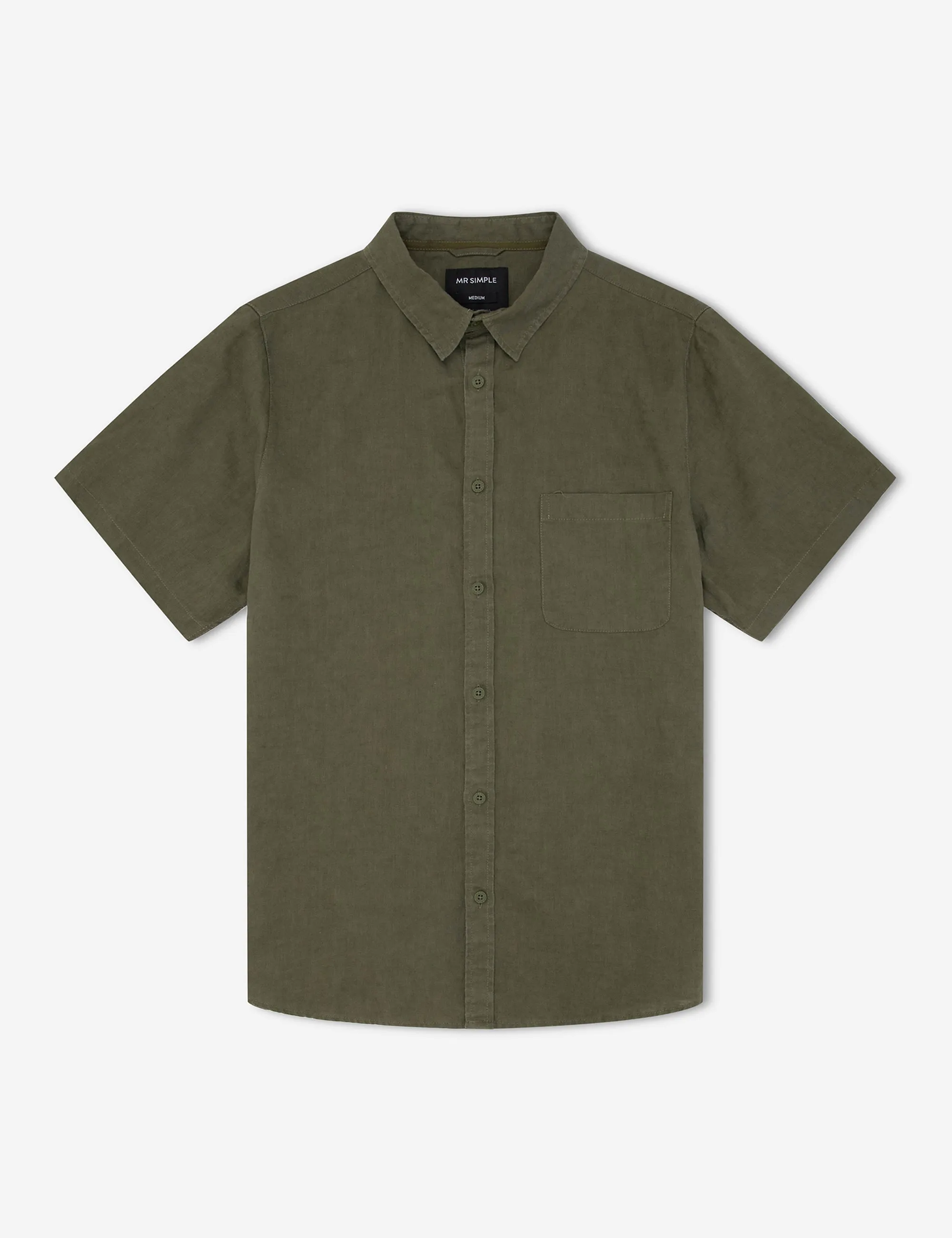 Linen Short Sleeve Shirt - Fatigue