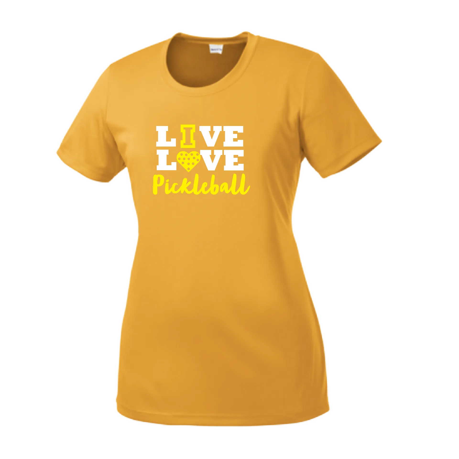 Live Love Pickleball | Women’s Short Sleeve Crewneck Athletic Shirts | 100% Polyester