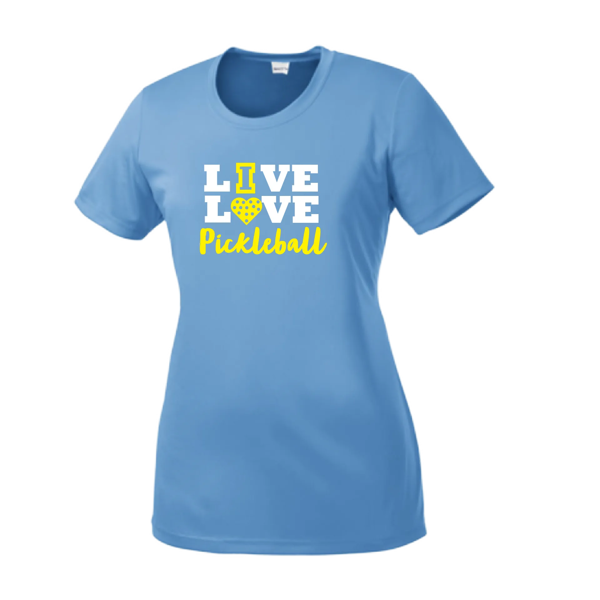 Live Love Pickleball | Women’s Short Sleeve Crewneck Athletic Shirts | 100% Polyester