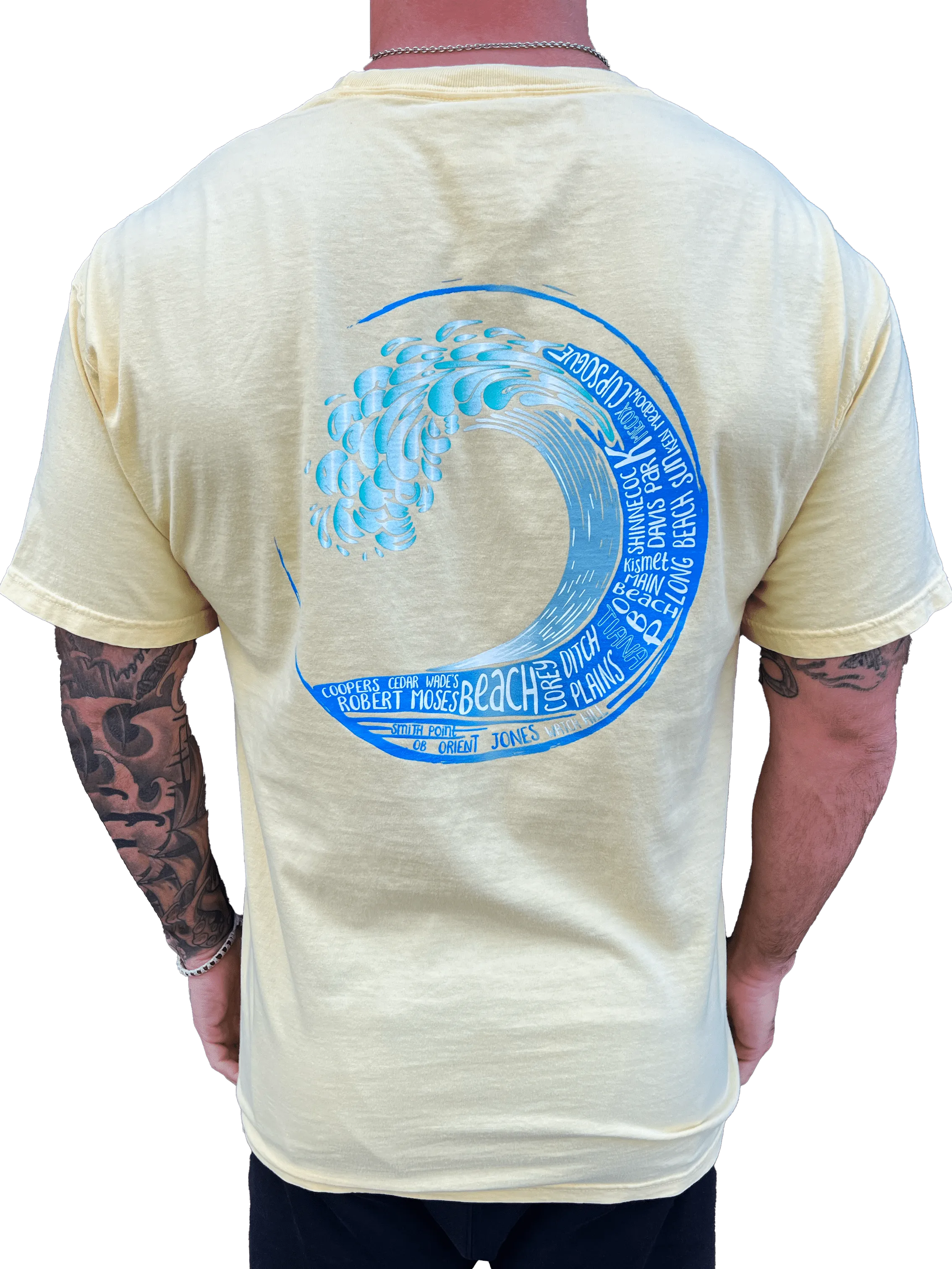 Long Island Strong Beach Wave Tee (Summer Yellow)