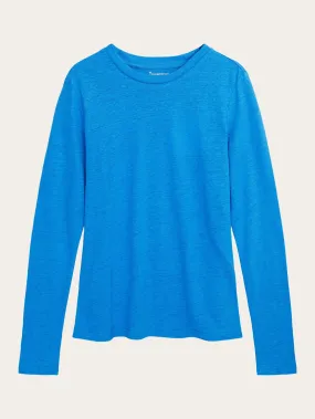 Long sleeve linen t-shirt - GOTS/Vegan - Malibu Blue