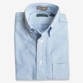 M Crest by Gitman Bros Stripe Button Down Oxford - Blue