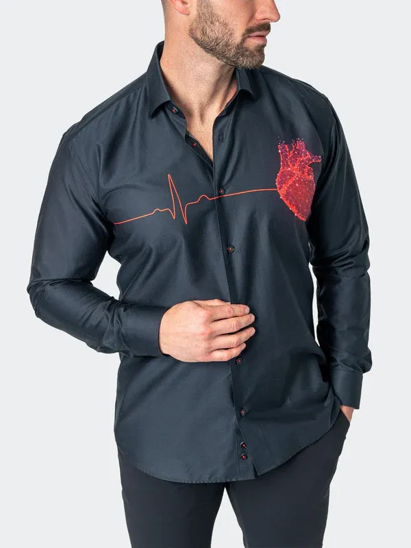 Maceoo Shirt Fibonacci Heartbeat | Black