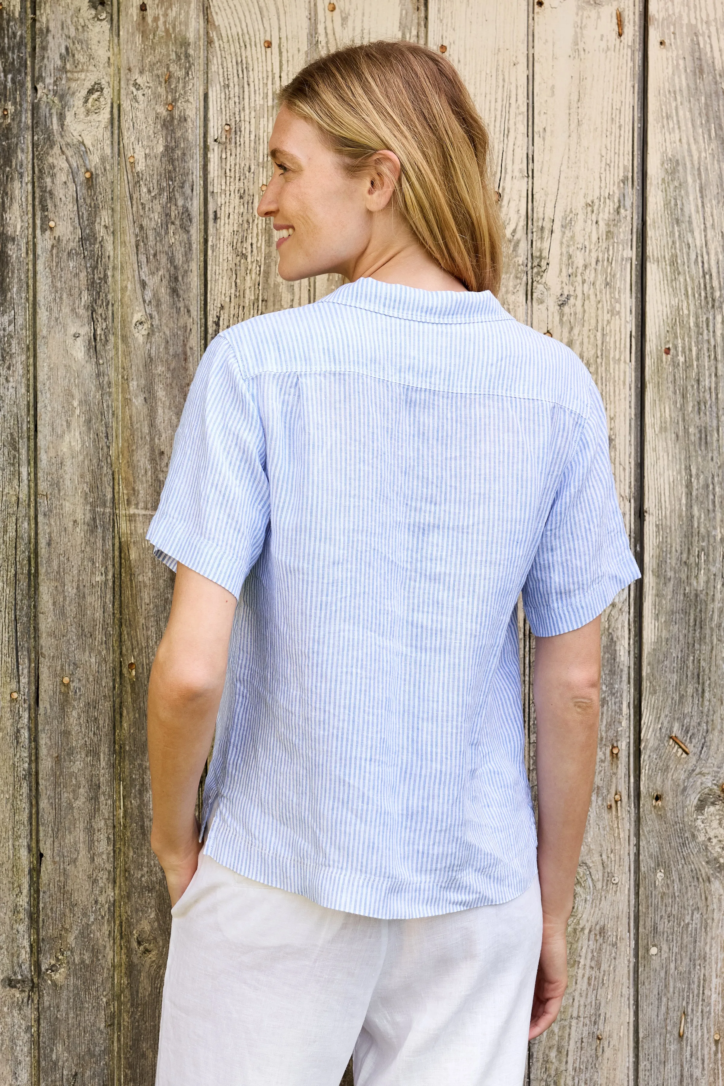 Maddie Camp Shirt - Blue Stripe