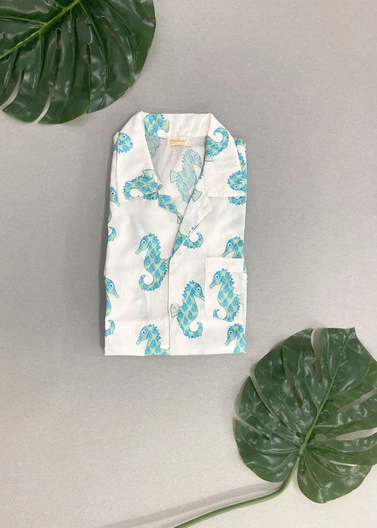 Mens Printed Shirt Seahorse