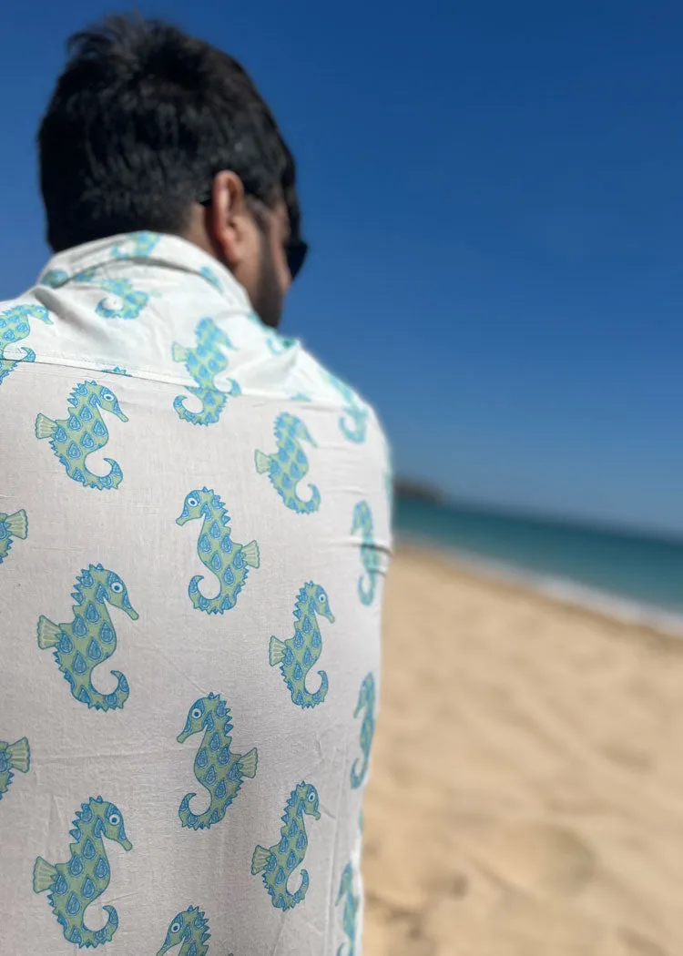 Mens Printed Shirt Seahorse