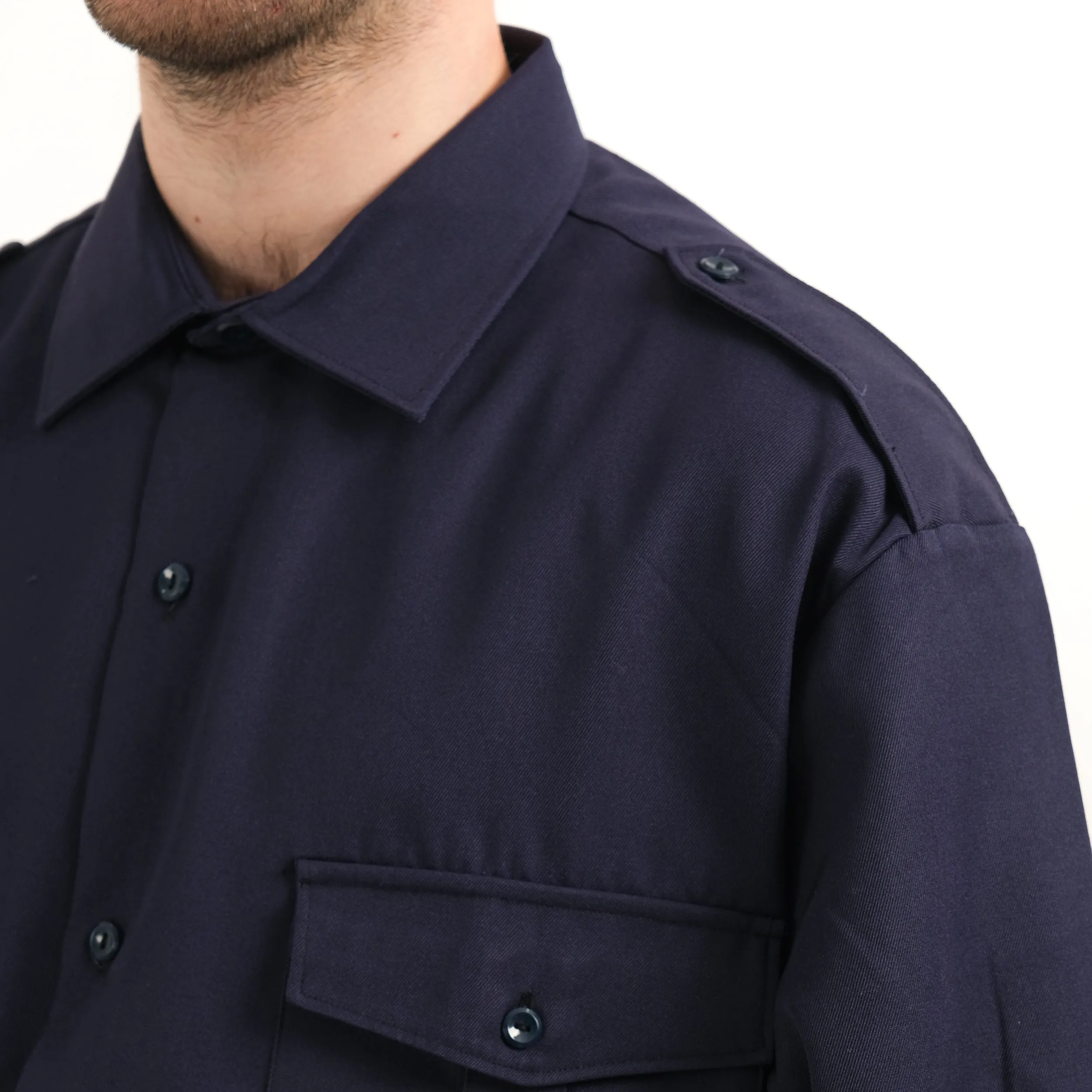 NAVY FRENCH MILITARY SHIRT