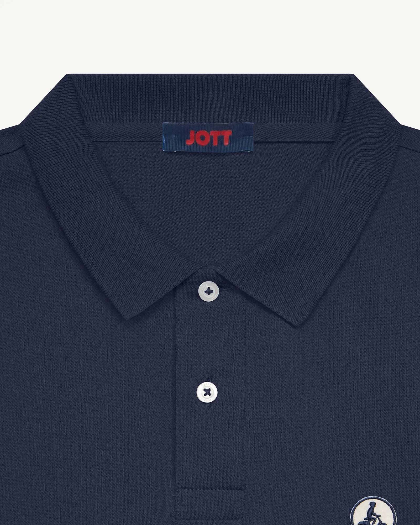 Navy Marbella organic cotton polo shirt