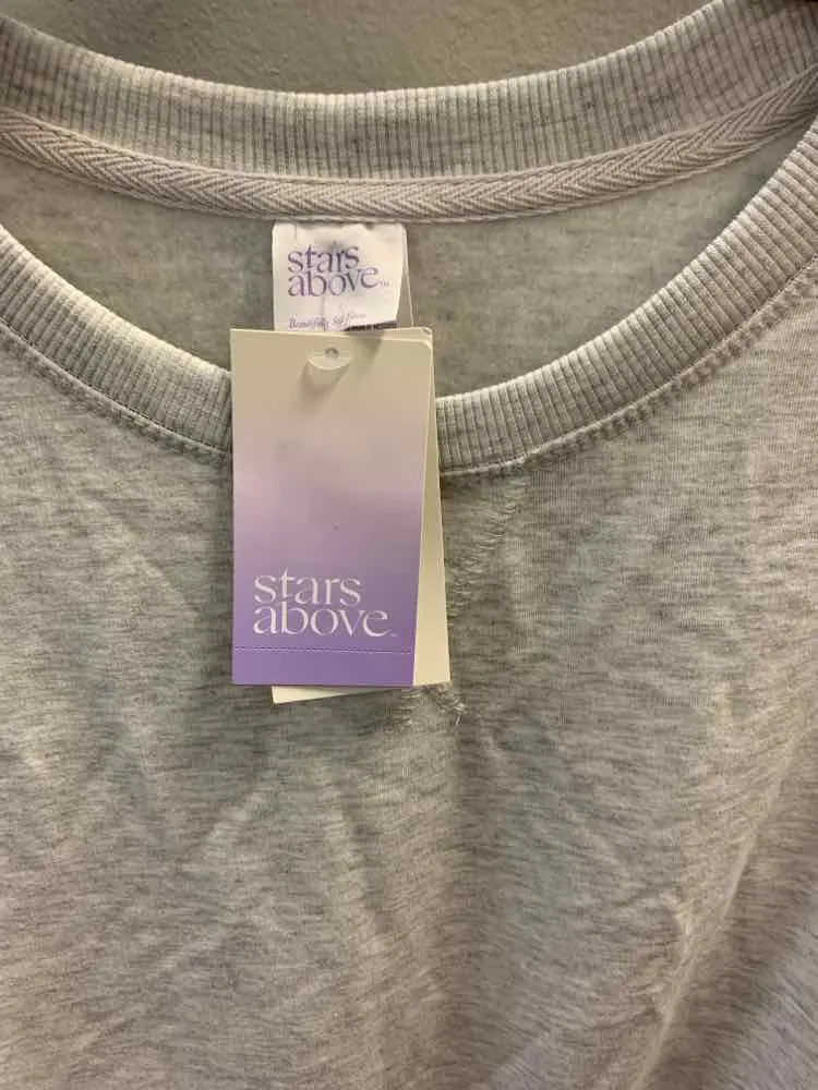 NWT STARS ABOVE Tops Size XXL HEATHER GRAY LONG SLEEVES TOP