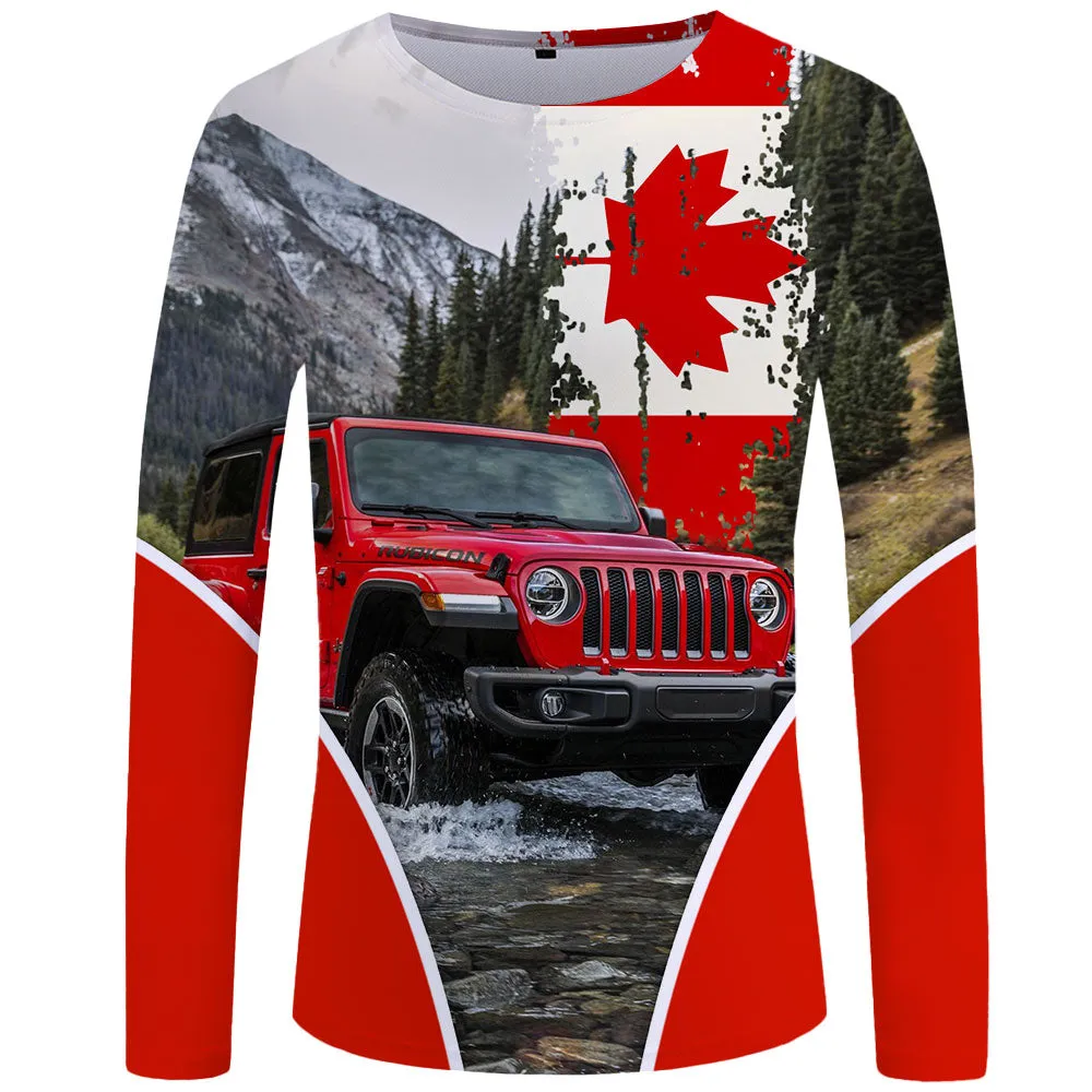 Off Road Jeep Canada Flag - UPF 50  Long Sleeve Shirt