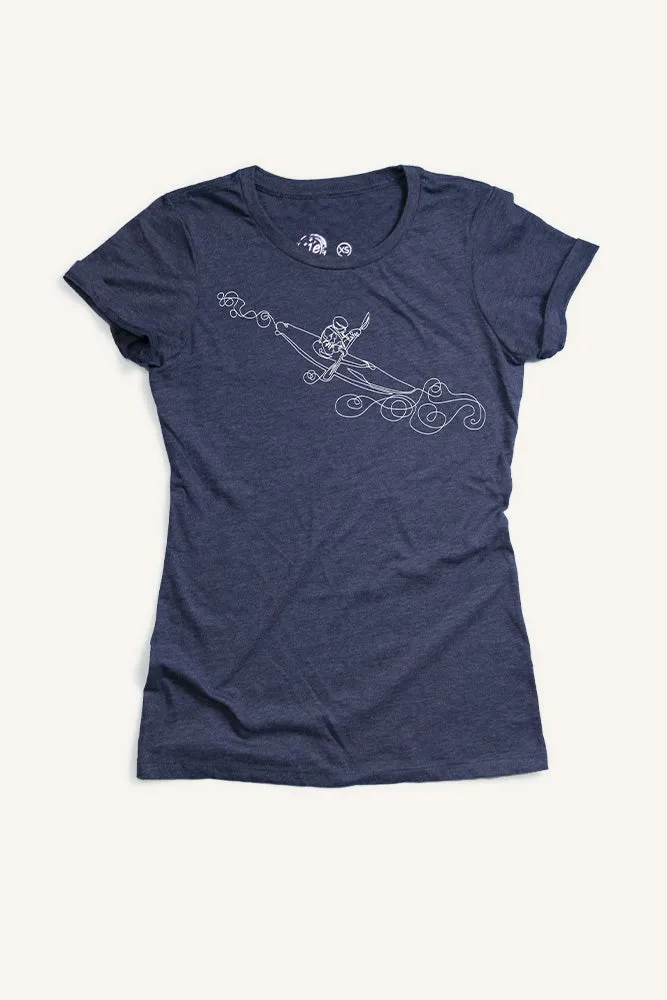 One Line Kayak T-shirt (Womens)